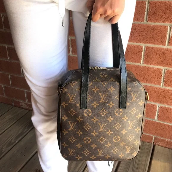 Louis Vuitton Monogram Satchel with Black and Gold Accents - Picture 7 of 8